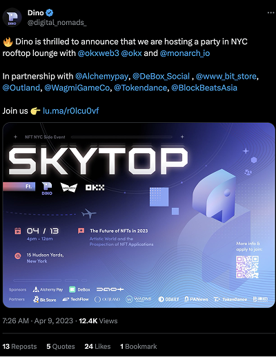 Social media thumbnail for Skytop, NFT NYC