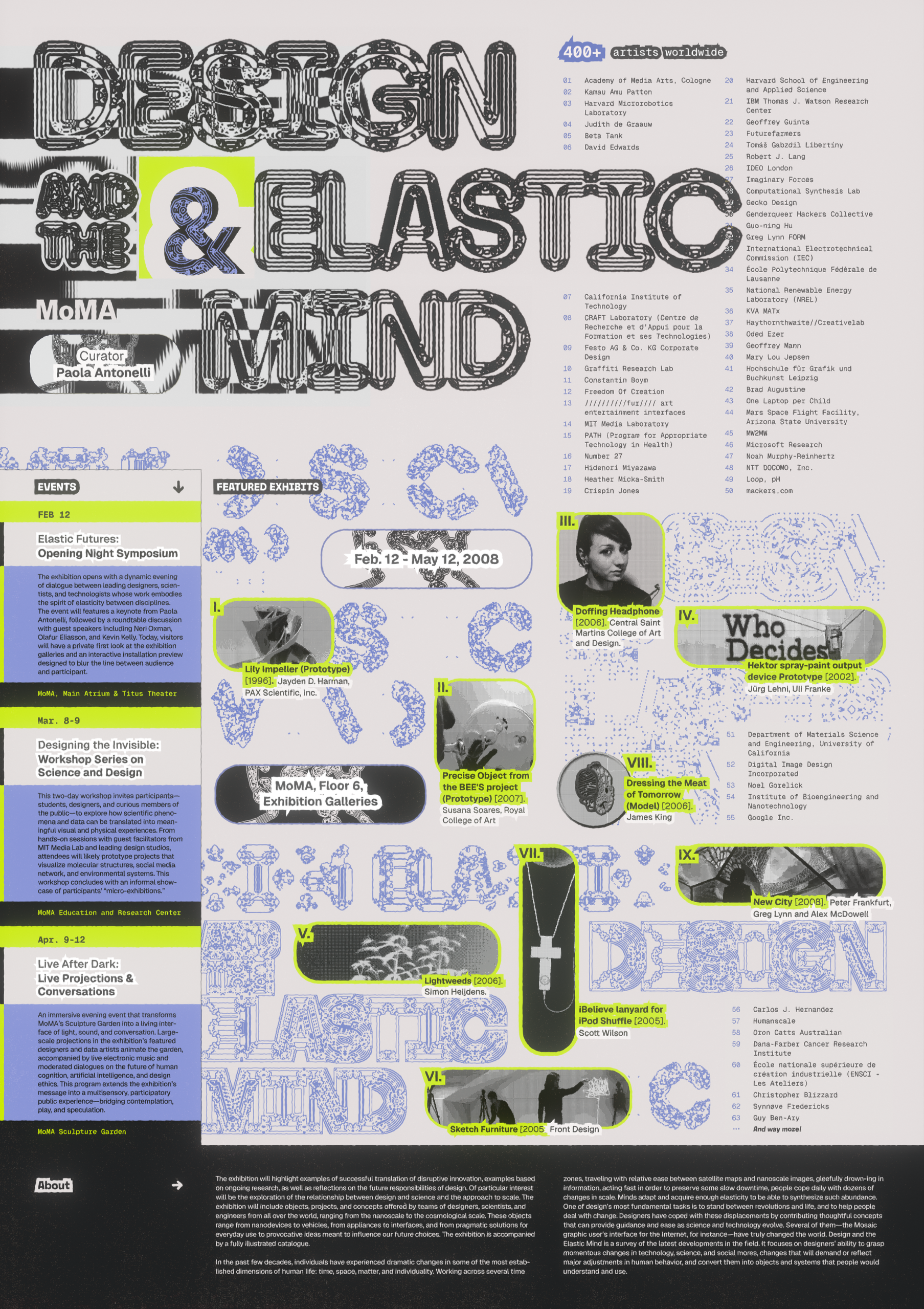 Design and the Elastic Mind exhibition poster